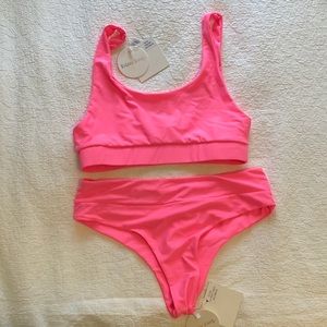 Kulani Kinis Watermelon Long Crop Top M